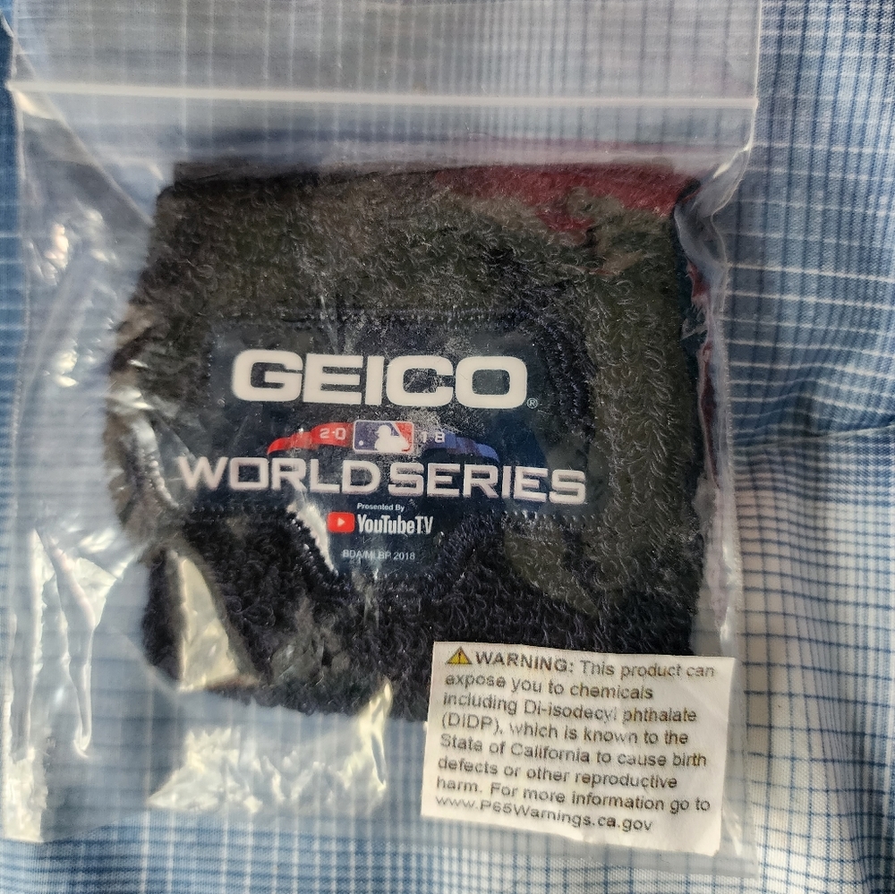 New Geico MLB World Series 2018 1 Navy Blue Sports Wristband Sweatband One Size